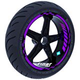 Patlıcan Moru Moto GP İç Dış Jant Şeridi Takım Sticker Çınar Extreme 