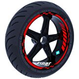 Bayrak Kırmızı Moto GP İç Dış Jant Şeridi Takım Sticker Çınar Extreme 