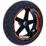 Alev Turuncusu Moto GP İç Dış Jant Şeridi Takım Sticker Çınar Extreme 