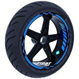 Azur Mavi Moto GP İç Dış Jant Şeridi Takım Sticker Çınar Extreme 