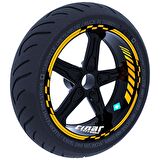 Taksi Sarısı Moto GP İç Dış Jant Şeridi Takım Sticker Çınar Extreme 