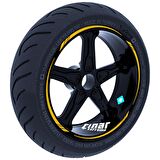 Yaldızlı Gold 4 Parçalı Keskin Jant Şeridi Sticker Çınar Extreme 