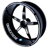 4 Parçalı Kesikli Jant Şeridi Sticker Reflektif & Floresan Renkler Çınar Extreme 