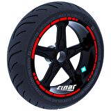 Moto GP Stili Bayrak Kırmızı Jant Şeridi Sticker Çınar Extreme
