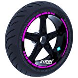 Moto GP Stili Gül Pembesi Jant Şeridi Sticker Çınar Extreme