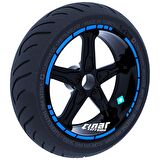 Moto GP Stili Azur Mavi Jant Şeridi Sticker Çınar Extreme