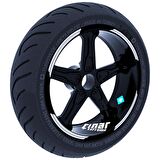 Double Stripe Tasarımlı Reflektif Gri Jant Şeridi Sticker Çınar Extreme 