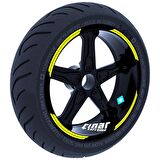 Double Stripe Tasarımlı Floresan Sarı Jant Şeridi Sticker Çınar Extreme 