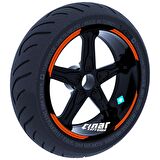 Double Stripe Tasarımlı Floresan Turuncu Jant Şeridi Sticker Çınar Extreme 