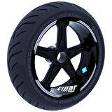 Double Stripe Tasarımlı Yaldızlı Gümüş Jant Şeridi Sticker Çınar Extreme 