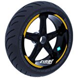 Double Stripe Tasarımlı Yaldızlı Gold Jant Şeridi Sticker Çınar Extreme 