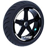 Double Stripe Tasarımlı Süt Beyaz Jant Şeridi Sticker Çınar Extreme 