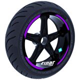 Double Stripe Tasarımlı Patlıcan Moru Jant Şeridi Sticker Çınar Extreme 