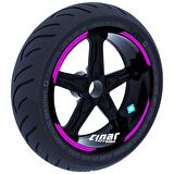 Double Stripe Tasarımlı Gül Pembesi Jant Şeridi Sticker Çınar Extreme 