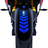 2 Adet Sport Motosiklet Çamurluk Reflektif Mavi Kask Sticker Çınar Extreme 