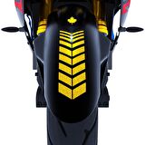 2 Adet Sport Motosiklet Çamurluk Reflektif Sarı Kask Sticker Çınar Extreme 