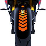 2 Adet Sport Motosiklet Çamurluk Floresan Turuncu Kask Sticker Çınar Extreme 