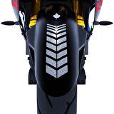 2 Adet Sport Motosiklet Çamurluk Yaldızlı Gümüş Kask Sticker Çınar Extreme 