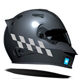 Yaldızlı Gümüş Damalı Kask Motosiklet Sticker Takımı Çınar Extreme 