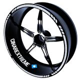 Moto Rider 4'lü Sticker Seti Reflektif Gri İç Dış Jant Şeridi Kask ve Çamurluk Çınar Extreme 