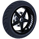 Moto Rider 4'lü Sticker Seti Reflektif Gri İç Dış Jant Şeridi Kask ve Çamurluk Çınar Extreme 