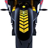 Moto Rider 4'lü Sticker Seti Reflektif Sarı İç Dış Jant Şeridi Kask ve Çamurluk Çınar Extreme 
