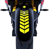 Moto Rider 4'lü Sticker Seti Floresan Sarı İç Dış Jant Şeridi Kask ve Çamurluk Çınar Extreme 