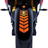 Moto Rider 4'lü Sticker Seti Floresan Turuncu İç Dış Jant Şeridi Kask ve Çamurluk Çınar Extreme 