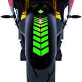 Moto Rider 4'lü Sticker Seti Floresan Yeşil İç Dış Jant Şeridi Kask ve Çamurluk Çınar Extreme 