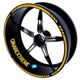 Moto Rider 4'lü Sticker Seti Yaldızlı Gold İç Dış Jant Şeridi Kask ve Çamurluk Çınar Extreme 