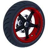 Moto Rider 4'lü Sticker Seti Siyah Karbon Fiber Dokulu İç Dış Jant Şeridi Kask ve Çamurluk Çınar Extreme 