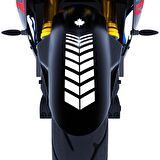 Moto Rider 4'lü Sticker Seti Süt Beyaz İç Dış Jant Şeridi Kask ve Çamurluk Çınar Extreme 