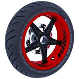 Moto Rider 4'lü Sticker Seti Jet Siyah İç Dış Jant Şeridi Kask ve Çamurluk Çınar Extreme 