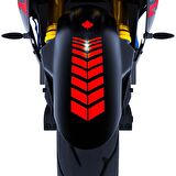 Moto Rider 4'lü Sticker Seti Bayrak Kırmızı İç Dış Jant Şeridi Kask ve Çamurluk Çınar Extreme 