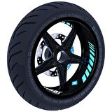 Moto Rider 4'lü Sticker Seti Nane Yeşili İç Dış Jant Şeridi Kask ve Çamurluk Çınar Extreme 