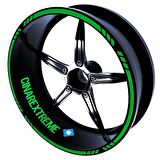 Moto Rider 4'lü Sticker Seti Orman Yeşili İç Dış Jant Şeridi Kask ve Çamurluk Çınar Extreme 