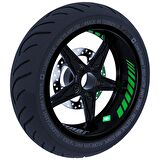 Moto Rider 4'lü Sticker Seti Orman Yeşili İç Dış Jant Şeridi Kask ve Çamurluk Çınar Extreme 