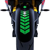 Moto Rider 4'lü Sticker Seti Orman Yeşili İç Dış Jant Şeridi Kask ve Çamurluk Çınar Extreme 