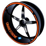 Moto Rider 4'lü Sticker Seti Alev Turuncu İç Dış Jant Şeridi Kask ve Çamurluk Çınar Extreme 