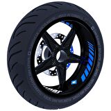 Moto Rider 4'lü Sticker Seti Azur Mavi İç Dış Jant Şeridi Kask ve Çamurluk Çınar Extreme 
