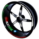 Italy Design Yeşil Beyaz Kırmızı İtalyan Jant Şeridi Sticker Çınar Extreme 
