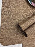 Koruteks 30x45 cm Dikdörtgen Kahverengi Yıkanabilir Desenli Amerikan Servis Takımı 4 Kişilik