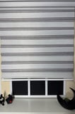 StorBurada Gri Renk Geçişli Geniş Plise Zebra Stor Perde
