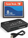 8 GB COMPACT  FLASH  HAFIZA KARTI - USB 2.0  CF KART OKUYUCU