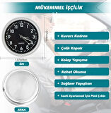 DailyTech Aydınlık Araç Araba Tekne Bisiklet İçin Mini Kuvars Saat - DailyTech - BEYAZ