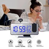 DailyTech Çok Fonksiyonlu Masaüstü Saat (FM Radio Alarm Projeksiyon Sıcaklık Alarm)