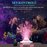 DailyTech Starry Galaxy Projektör Hoparlör Bluetooth UFO Gece Lambası