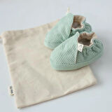 Kadife Patik - Mint  - Kaydırmaz Taban 