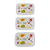 Gıda Saklama Kabı Erzak Saklama Kabı Meyve Sebze Et Balıkları Taze Ve Kuru Tutmak 850ml X 3'lü Set