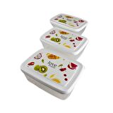 Gıda Saklama Kabı Erzak Saklama Kabı Meyve Sebze Et Balıkları Taze Ve Kuru Tutmak 850ml X 3'lü Set